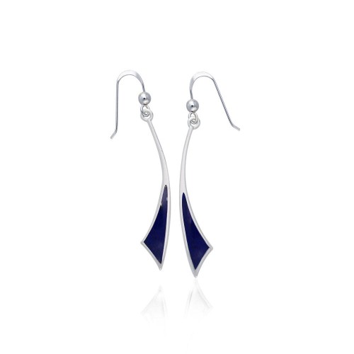 Triangle Lapis Cabochon Earrings