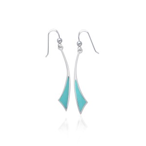 Triangle Turquoise Cabochon Earrings