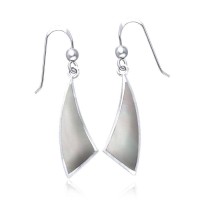 Trillion Mother of Pearl Cabochon Convex Earrings
