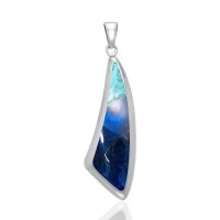 Trillion Azurite Cabochon Pendant