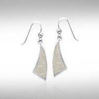 Trillion Flat Mother of Pearl Cabochon Earrings