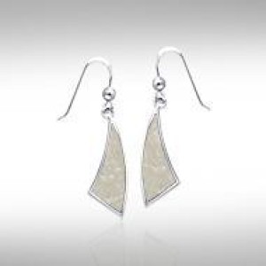 Trillion Flat Mother of Pearl Cabochon Earrings