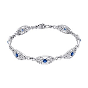 Triquetra Silver and Sapphire Bracelet