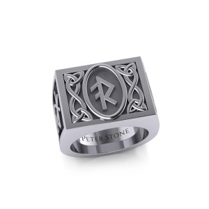 The Fifth Power of Rune Viking Mens Signet Ring