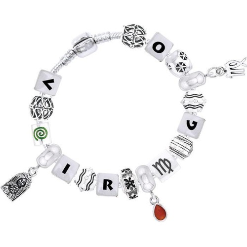 Virgo Astrology Bead Bracelet with Gem