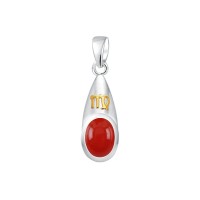 Virgo Zodiac Sign Pendant with Carnelian