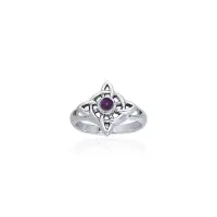 Wheel Of Being Silver and Amethyst Ring