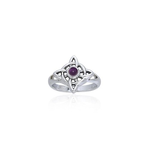 Wheel Of Being Silver and Amethyst Ring