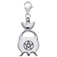 Witches Cauldron Sterling Silver Clip Charm