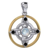 Witches Knot Protection Silver and Gold Pendant