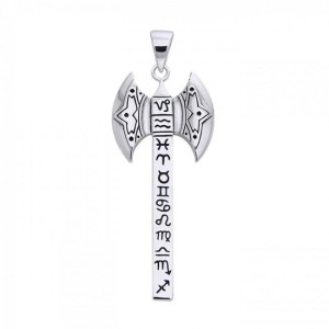 Zodiac Axe Silver Pendant
