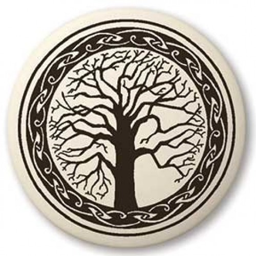 Sacred Tree of Life Porcelain Round Necklace