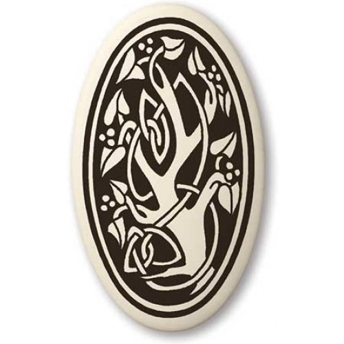 Sacred Tree of Life Porcelain Oval Necklace