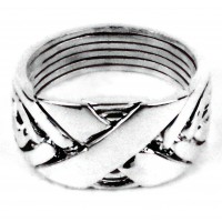 6 Band Wide X Turkish Puzzle Ring