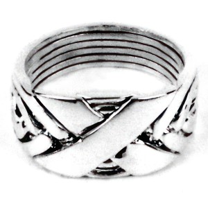 6 Band Wide X Turkish Puzzle Ring