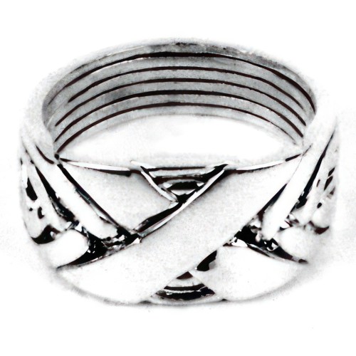 6 Band Wide X Turkish Puzzle Ring