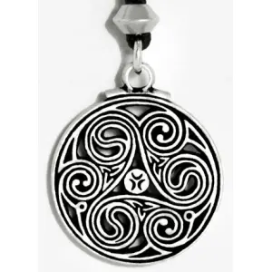 Triscele Celtic Spiral Pewter Necklace