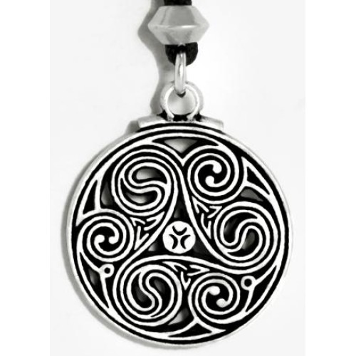 Triscele Celtic Spiral Pewter Necklace