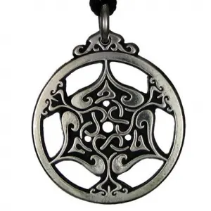 Heart Triskele Celtic Knot Pewter Necklace