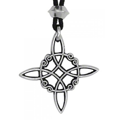 Witches Knot Protection and Power Pewter Pendant