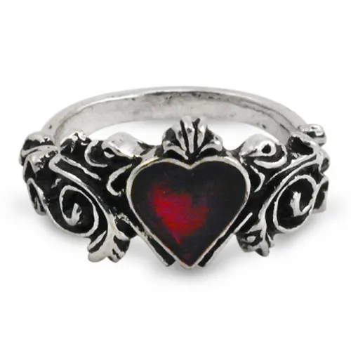 Betrothal Gothic Heart Pewter Ring