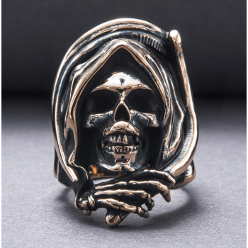 Face of Death Reaper Bronze Handcrafted Ring