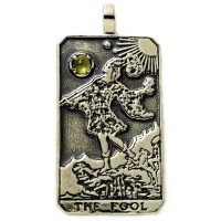 The Fool Large Gemstone Tarot Pendant