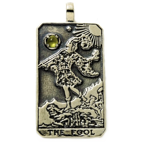 The Fool Large Gemstone Tarot Pendant