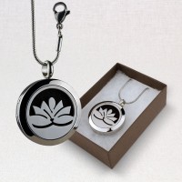 Lotus Aromatherapy Locket Necklace