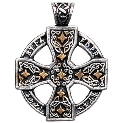 Runic Celtic Cross Pewter Pendant