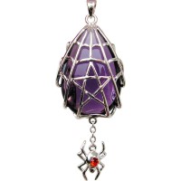 Spyder Pentacle Crystal Keeper Spider Gothic Necklace